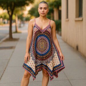 Chelsea & Violet Womens Large Sundress Cover Up Bohemian Festival Casual Summer